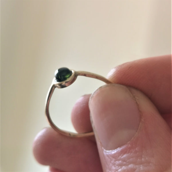 Solid Gold Green Tourmaline Ring