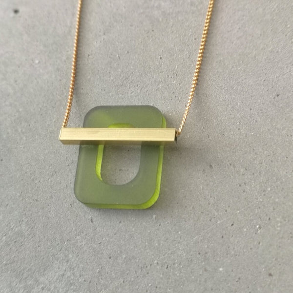 Deco Bar Necklace - Green